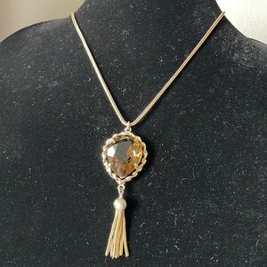 Smoky Topaz Gold Necklace